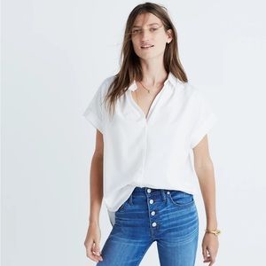 Madewell Central Shirt, Short Sleeve Button Down, White,